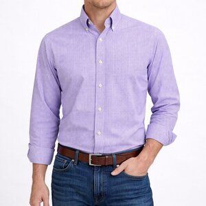 Ralph Lauren Mens Dress Shirt Button Down Purple Graph Plaid Size 16 - 32/33 | L
